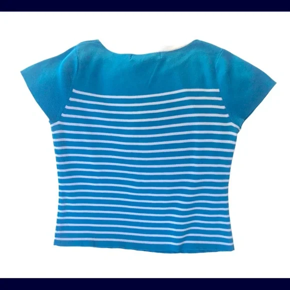 Sag Harbor blue and white horizontal striped sweater top size PL - Picture 2 of 5